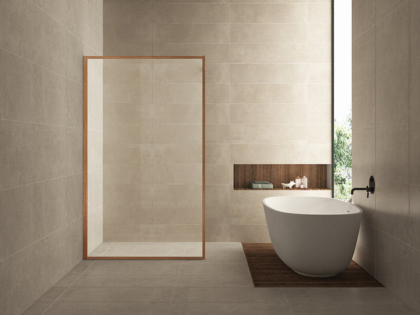 Douche à l'italienne carrée 900 x 2000 x 8 mm verre nano clair/cuivre bronze brossé