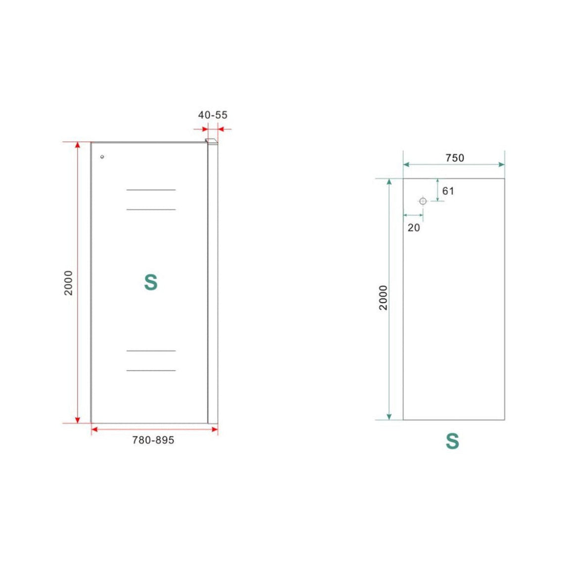 Sita inloopdouche met handdoekhouder 80x200 cm chroom/8 mm helder glas met Nano coating