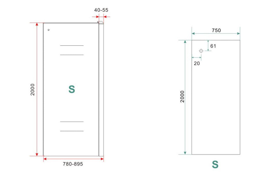 Sita inloopdouche met handdoekhouder 80x200 cm chroom/8 mm helder glas met Nano coating