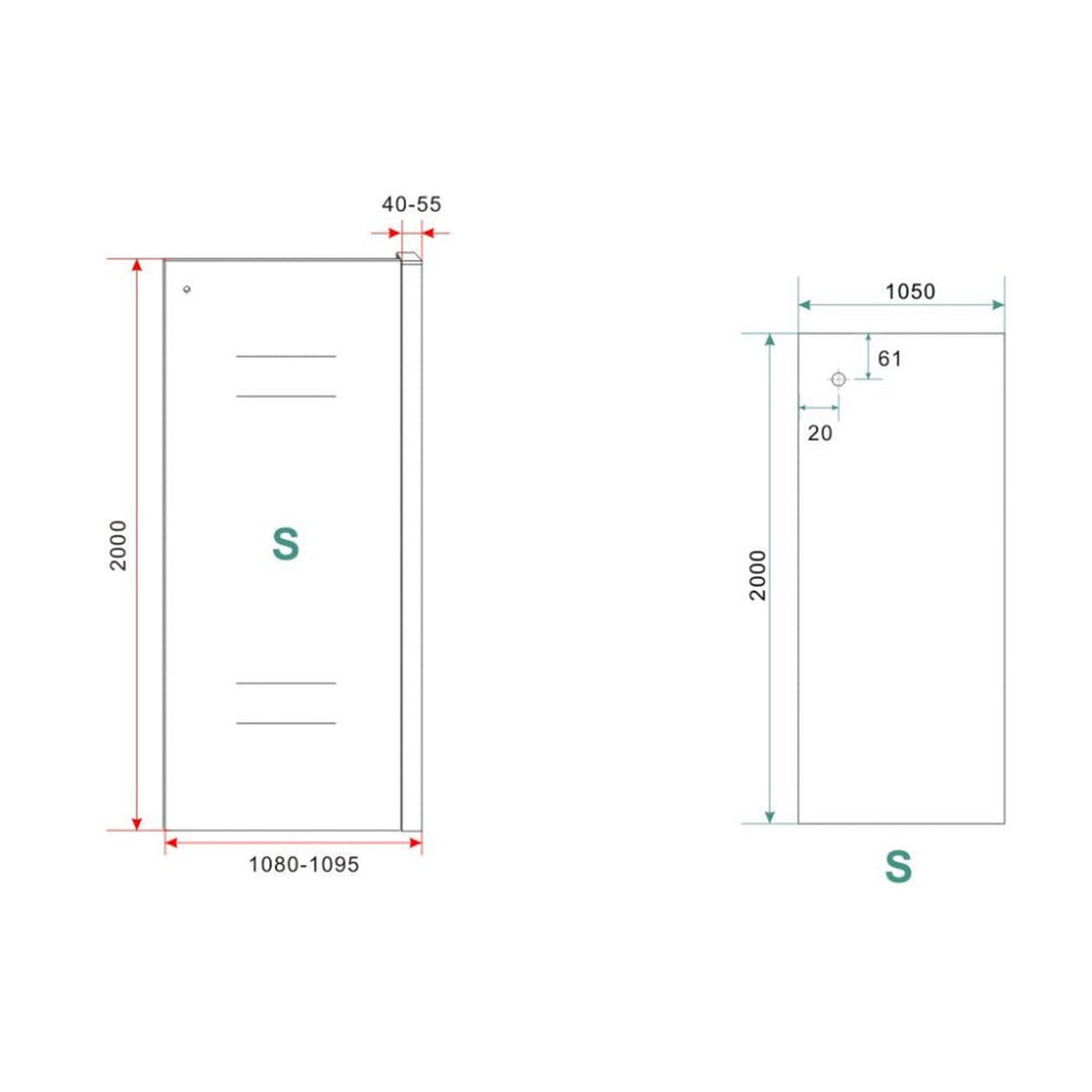 Sita inloopdouche met handdoekhouder 110x200 cm chroom/8 mm helder glas met Nano coating