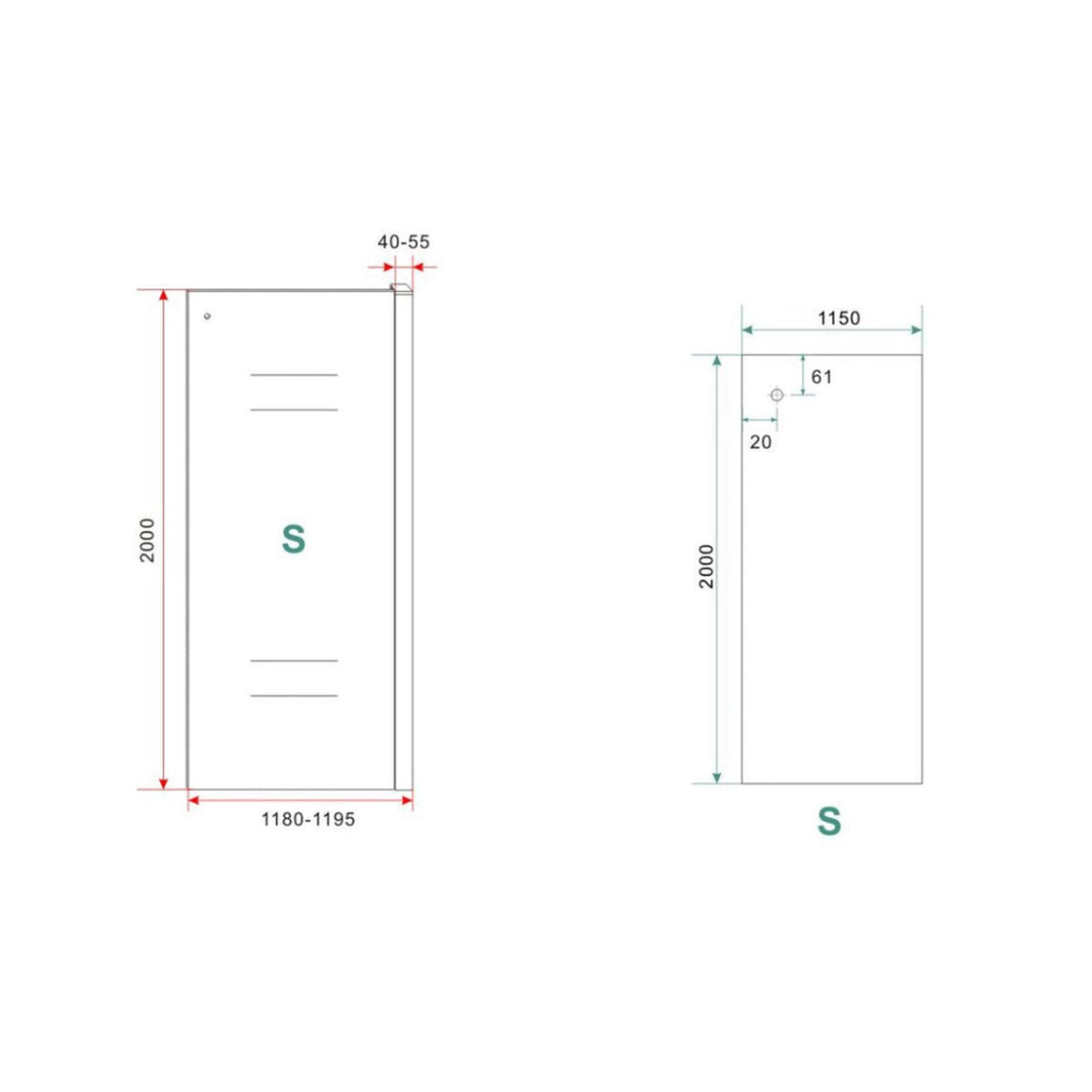 Sita inloopdouche met handdoekhouder 120x200 cm chroom/8 mm helder glas met Nano coating