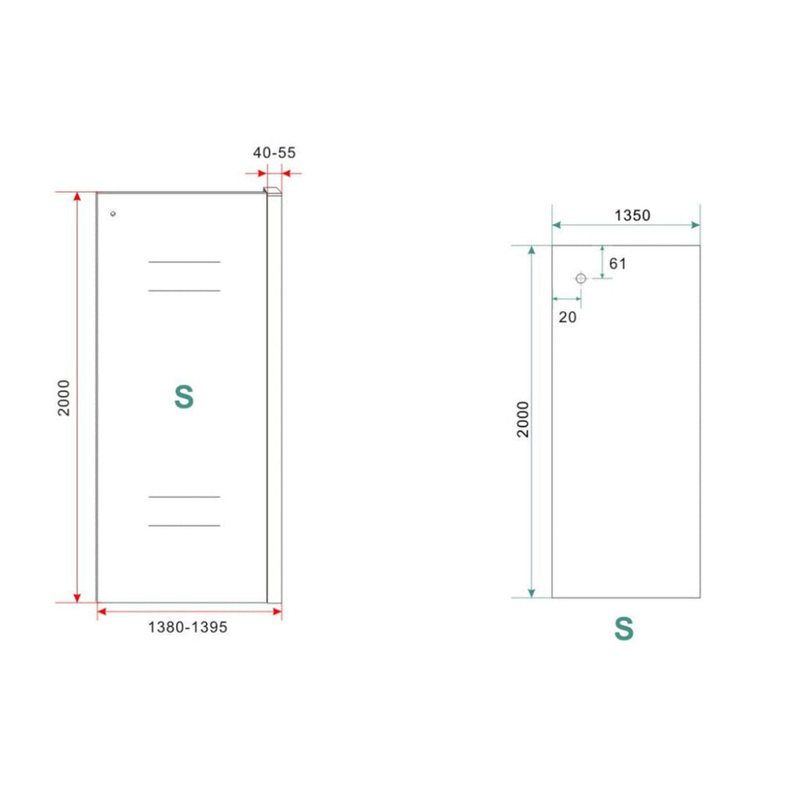 Sita inloopdouche met handdoekhouder 140x200 cm chroom/8 mm helder glas met Nano coating