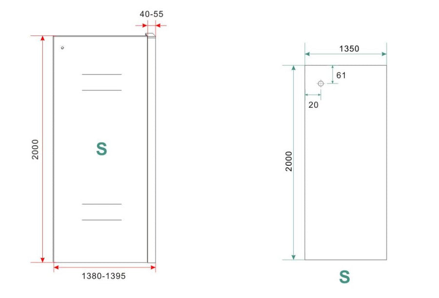 Sita inloopdouche met handdoekhouder 140x200 cm chroom/8 mm helder glas met Nano coating