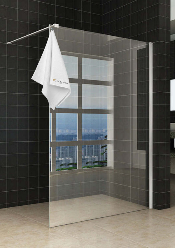 Douche à l'italienne Sita avec porte-serviettes Wiesbaden, 140x200 cm, verre clair 8 mm en chrome