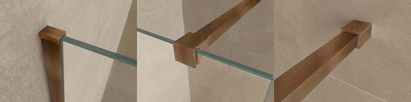 Ensemble de profil mince avec barre de stabilisation Wiesbaden 120 cm en bronze cuivré brossé