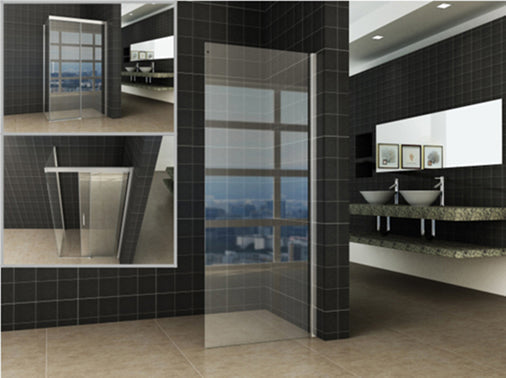 Paroi latérale pour Puerta et porte coulissante de niche 1100 x 2000 x 8 mm verre nano clair/chrome