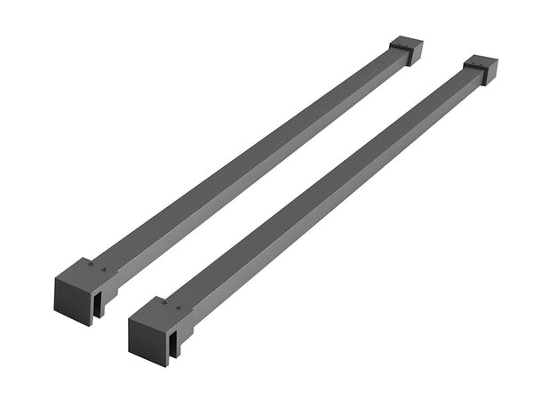 Ensemble mince barres de stabilisation 120 cm pour douches à l'italienne autoportantes gunmetal