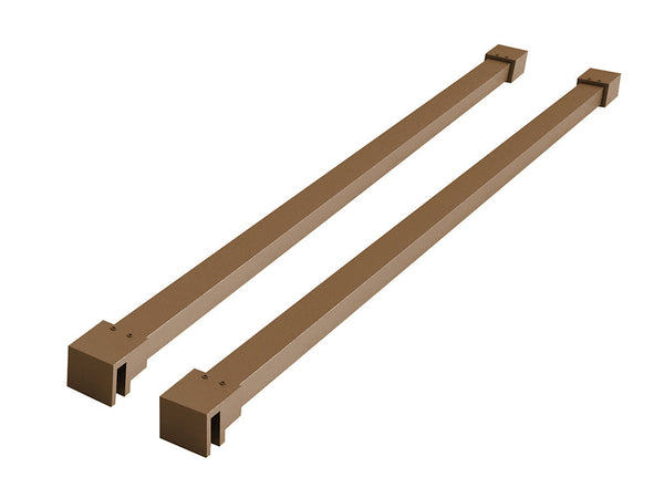 Ensemble mince barres de stabilisation 120 cm pour douches à l'italienne autoportantes bronze brossé cuivre