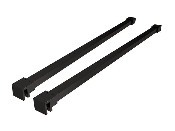 Ensemble mince barres de stabilisation 120 cm pour douches à l'italienne autoportantes noir mat