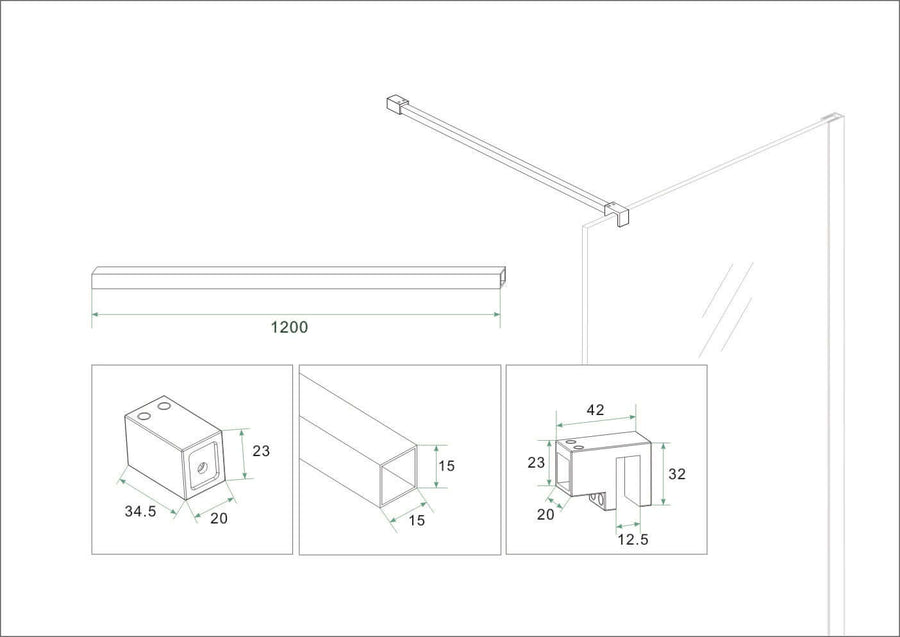 Slanke Stabilisatiestang Wiesbaden 120 Cm in Wit (2X)