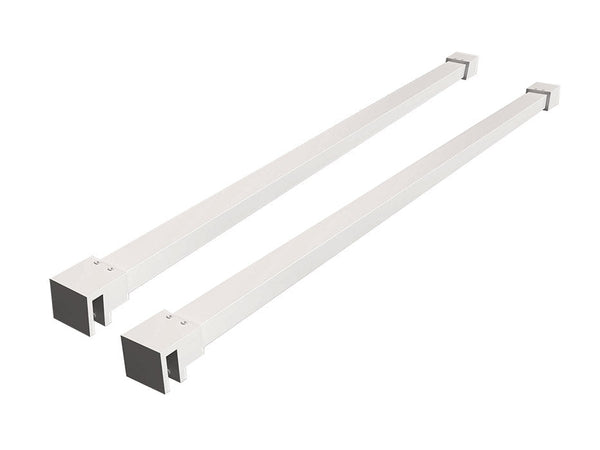 Ensemble mince barres de stabilisation 120 cm pour douches à l'italienne autoportantes blanc mat