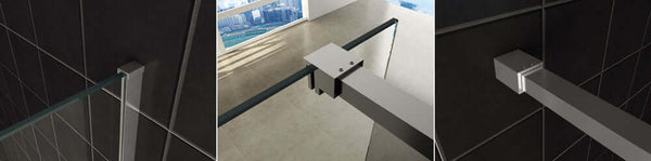 Ensemble de profil mince avec barre stabilisatrice Wiesbaden 120 cm chrome