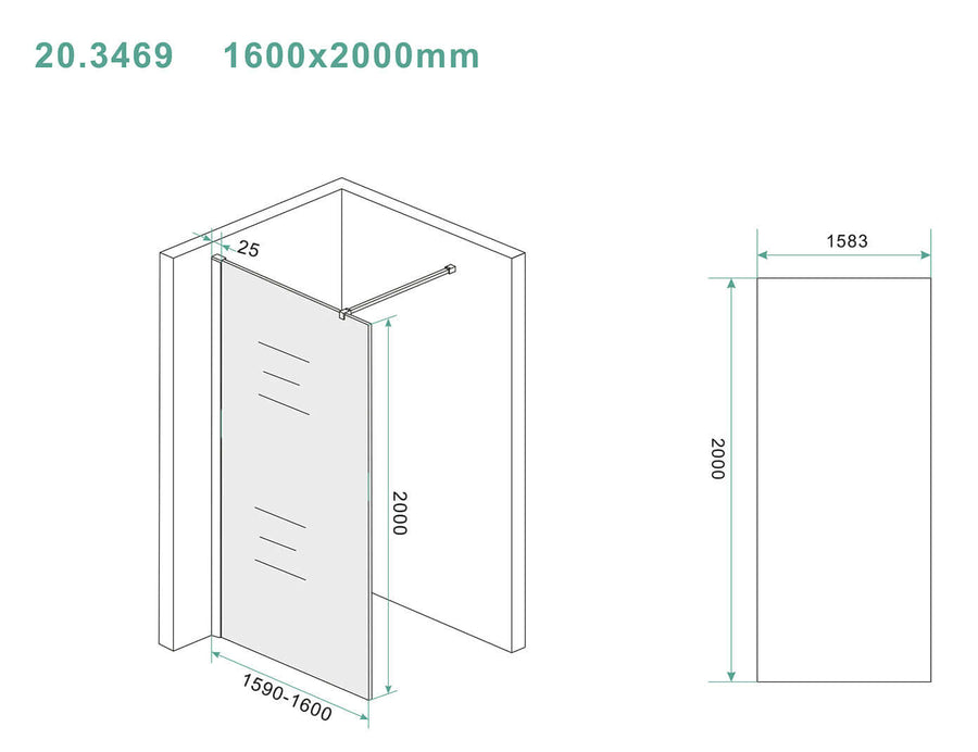 Slanke glasplaat 1600x2000 mm Nano gerookt glas, Wiesbaden