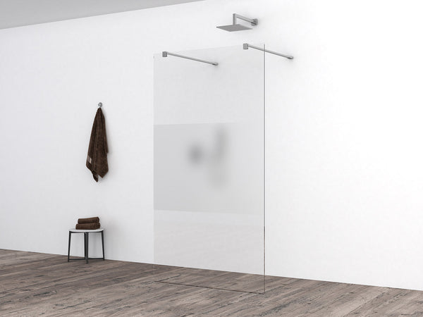 Plaque de verre mince 800 x 2000 x 8 mm verre nano clair avec bande centrale en verre dépoli