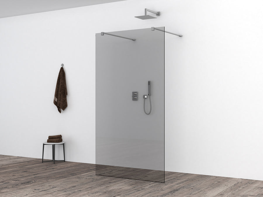 Slanke inloopdouche van rookglas Wiesbaden 90x200 8 mm nanocoating