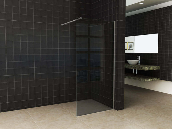 Douche à l'italienne mince en verre fumé Wiesbaden 120x200 8 mm nanorevêtement