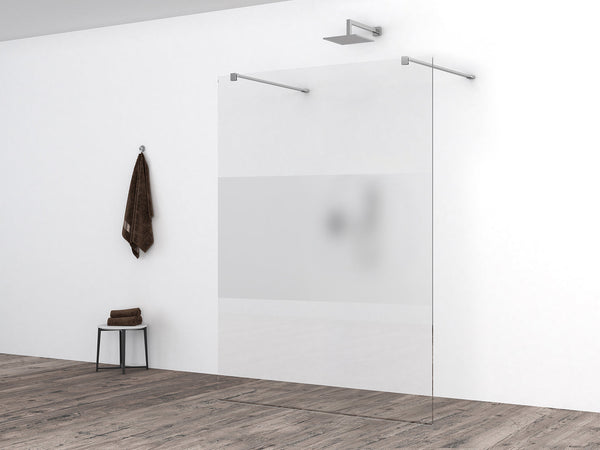 Plaque de verre mince 1400 x 2000 x 8 mm verre nano clair avec bande centrale en verre dépoli