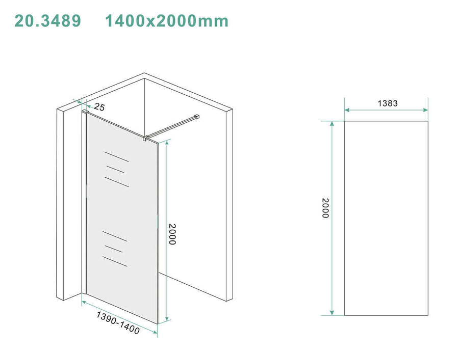 Slanke glasplaat 1400x2000 mm Nano gerookt glas, Wiesbaden