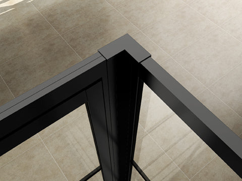 Ensemble de raccordement Horizon pour douche à l'italienne avec porte de niche noir mat