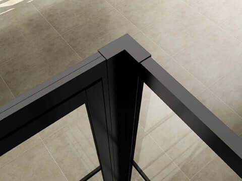 Wiesbaden Horizon Koppelset voor Inloopdouche met Nisdeur 200x4,7 cm Mat Zwart