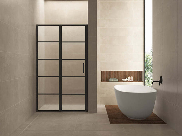 Horizon Nisdeur Wiesbaden avec Panneau Fixe 140X200 Cm, 8 Mm Nano en Mat Noir