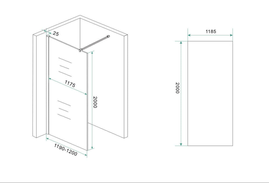 Slanke spiegel Smoke tot helder glas Nano 900x2000 mm, glasplaat Wiesbaden