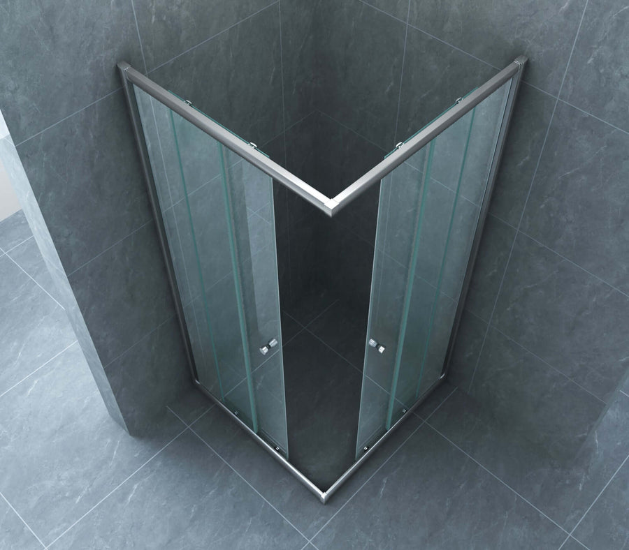 Cabine de douche avec entrée d'angle Wiesbaden 90x90x190 cm verre clair 5 mm