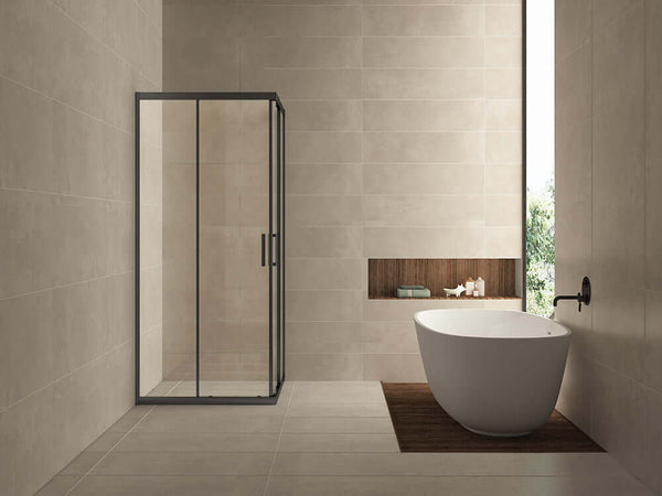 Cabine de douche Skyline Wiesbaden angle entrée 90X90X200Cm avec verre clair 8Mm revêtement nano en noir mat