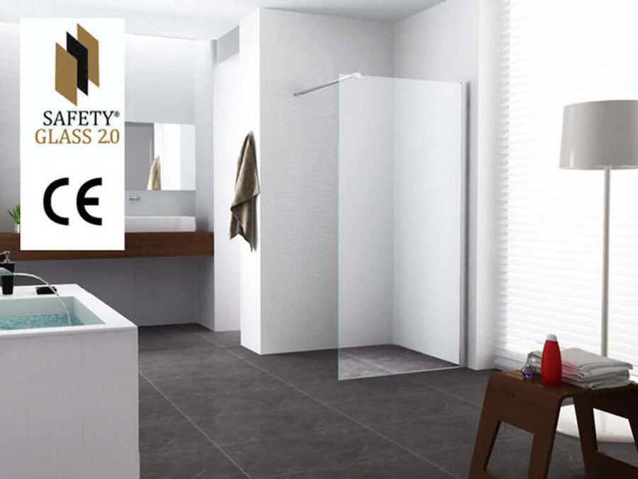 Wiesbaden Duschwand 2.0 10mm | Mauerprofil | NANO Beschichtung | Walk-in-Dusche (Alle Größen)