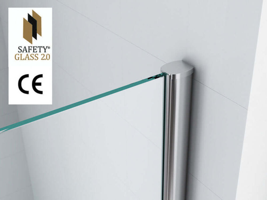 Wiesbaden Duschwand 2.0 10mm | Mauerprofil | NANO Beschichtung | Walk-in-Dusche (Alle Größen)