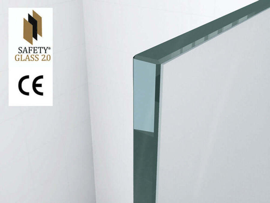 Wiesbaden Duschwand 2.0 10mm | Mauerprofil | NANO Beschichtung | Walk-in-Dusche (Alle Größen)