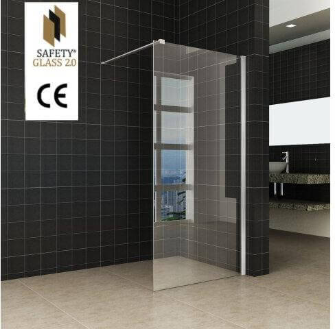 Wiesbaden Duschwand 2.0 10mm | Mauerprofil | NANO Beschichtung | Walk-in-Dusche (Alle Größen)