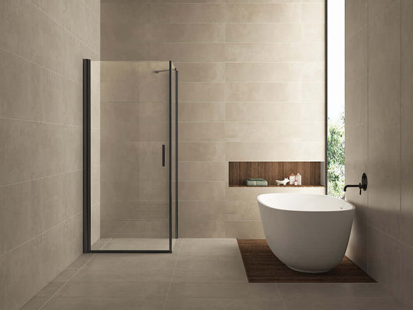 Cabine de douche Uni Wiesbaden avec porte battante Carré 100X100X200 Cm en nano-revêtement 8 mm, noir mat