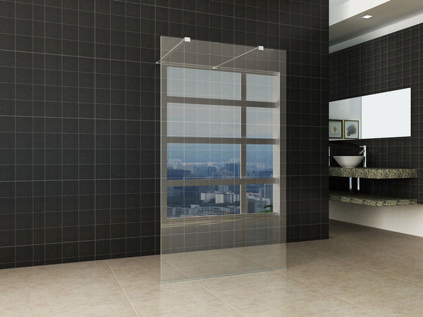 douche à l'italienne autoportante 1400x2000 8mm verre NANO