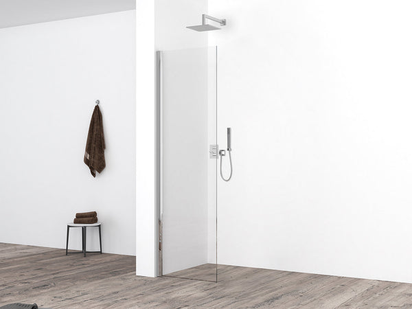 Paroi latérale Comfort avec profil mural 400 x 2000 x 10 mm verre nano clair/chrome