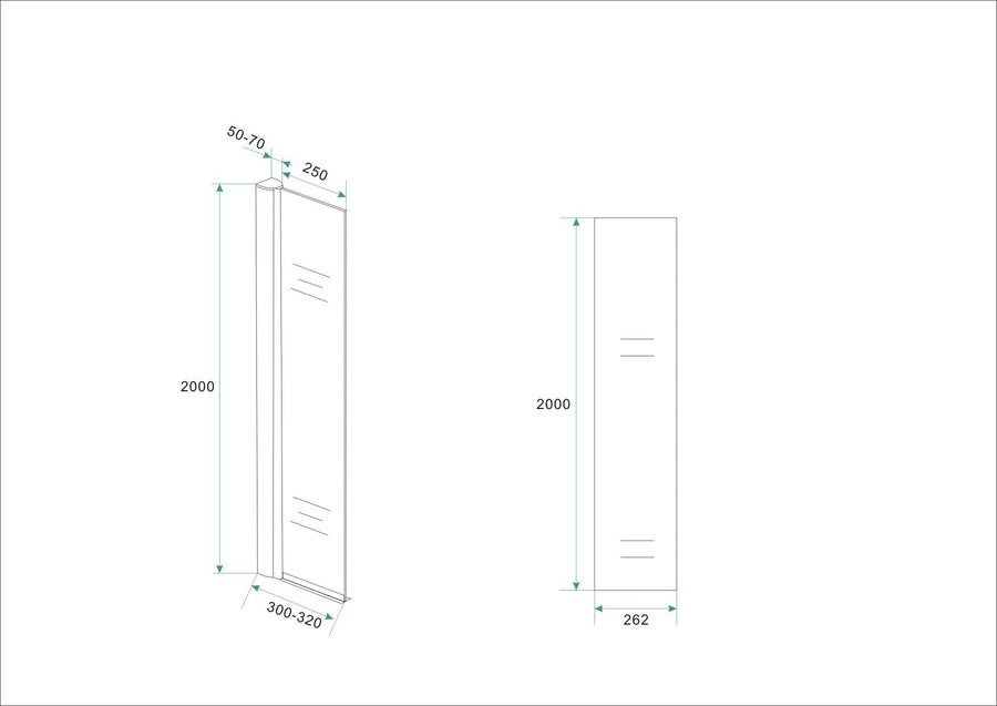 Douchewand Wiesbaden 30X200Cm met 10Mm Nano Coating