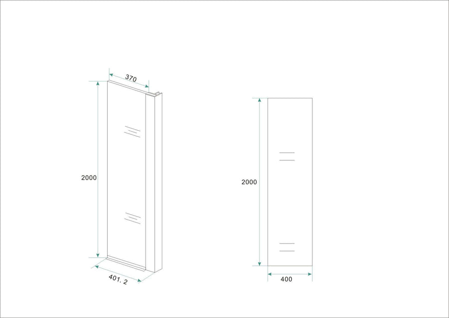 Profil d'angle latéral Wiesbaden 40x200 cm 10 mm Revêtement Nano