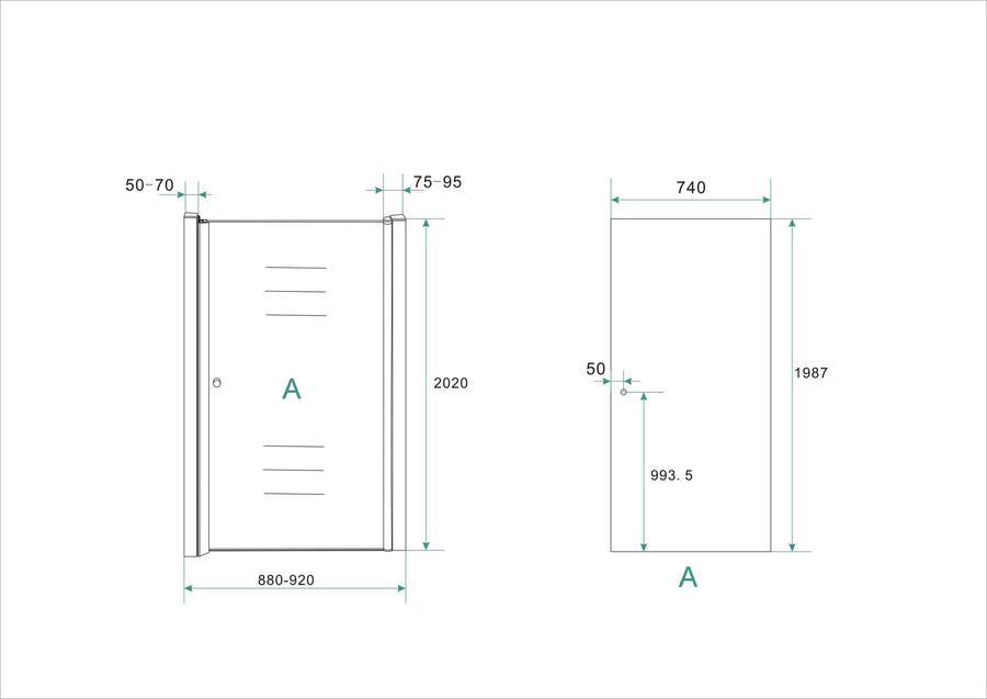 Nisdeur Wiesbaden met profiel 90X200 Cm, 8 mm nanocoating