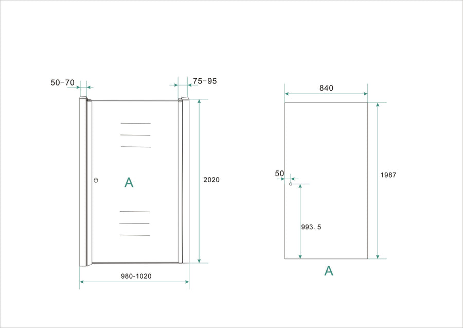 PROFIEL Nisdeur Wiesbaden 100X200 Cm, 8 mm nanocoating