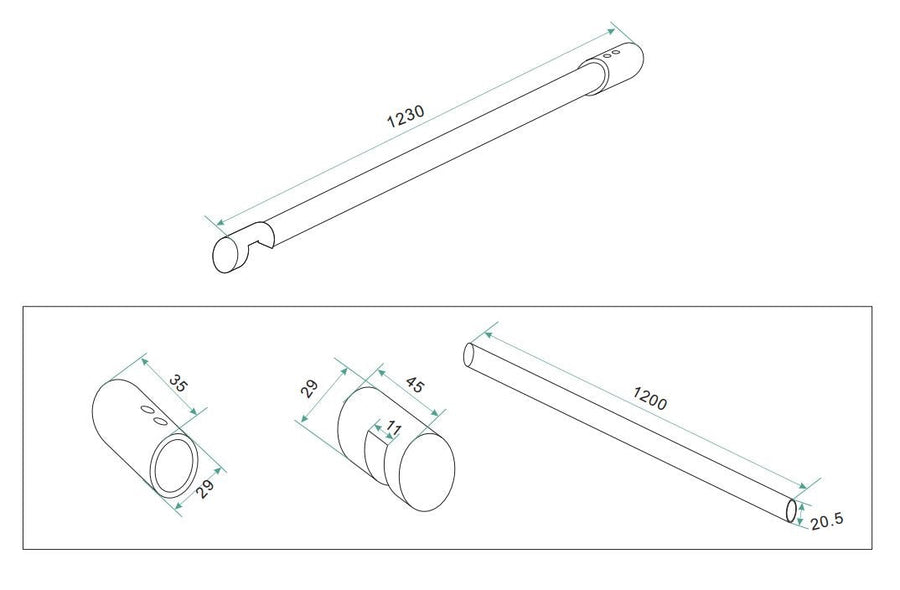 Typ 1 Stabilisatorstange 120cm Chrom
