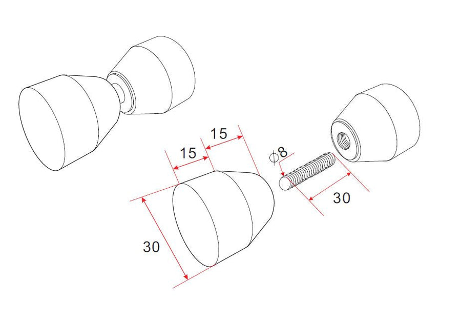 Türknopf Typ 1 Chrom
