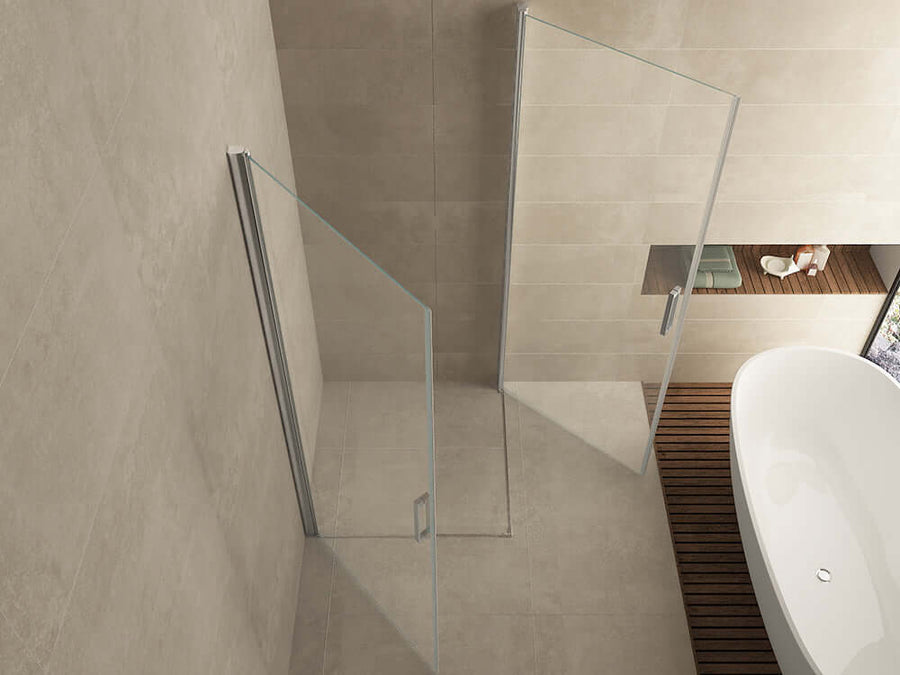Wiesbaden Uni porte de douche double pivotante 1000x1000x2000 mm 8mm revêtement nano
