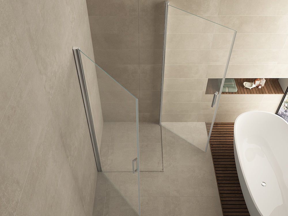 Salone cabine met 2 draaideuren 900 x 900 x 2000 x 8 mm nano helder glas/chroom