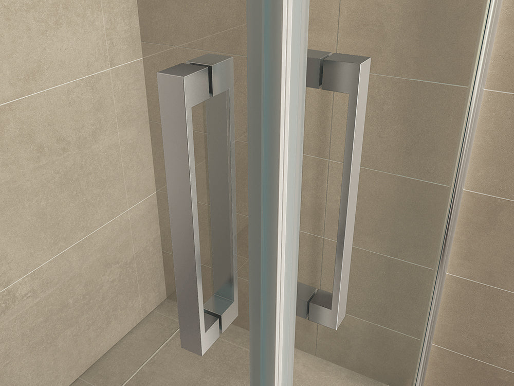 Salone cabine met 2 draaideuren 900 x 900 x 2000 x 8 mm nano helder glas/chroom