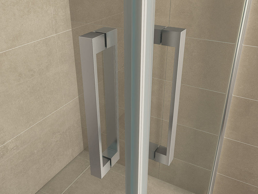 Salone cabine met 2 draaideuren 900 x 900 x 2000 x 8 mm nano helder glas/chroom