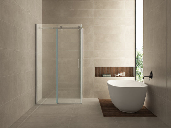 Cabine de douche à porte coulissante rectangulaire Wiesbaden 120x80 cm 8 mm revêtement nano