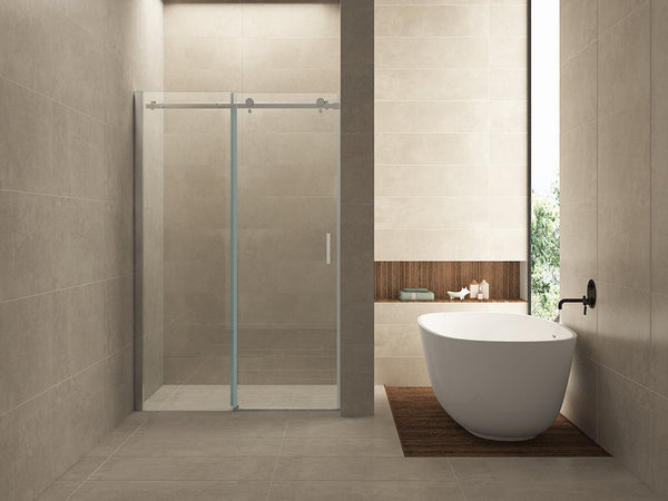 Porte coulissante Slide nis 1400 x 2000 x 8 mm verre nano clair/chrome