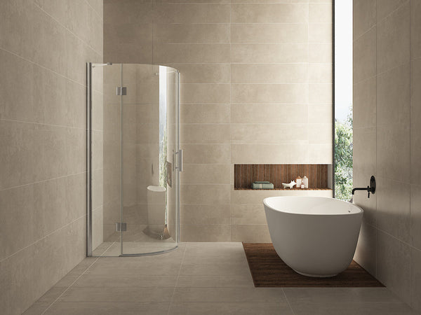 Cabine de douche quart de cercle Wiesbaden avec 1 porte LS 90x90 cm 8 mm revêtement nano