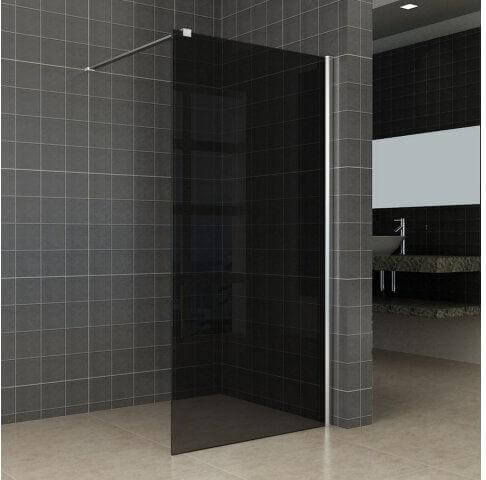 Wiesbaden Duschwand Rauchglas | Nano-Beschichtung | Walk-In-Dusche (80, 90, 100 und 120 cm)