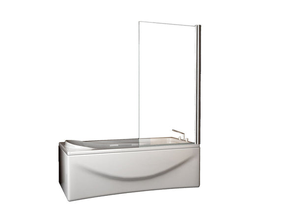 Palmo paroi de baignoire pivotante 800 x 1500 x 6 mm verre nano clair/chrome
